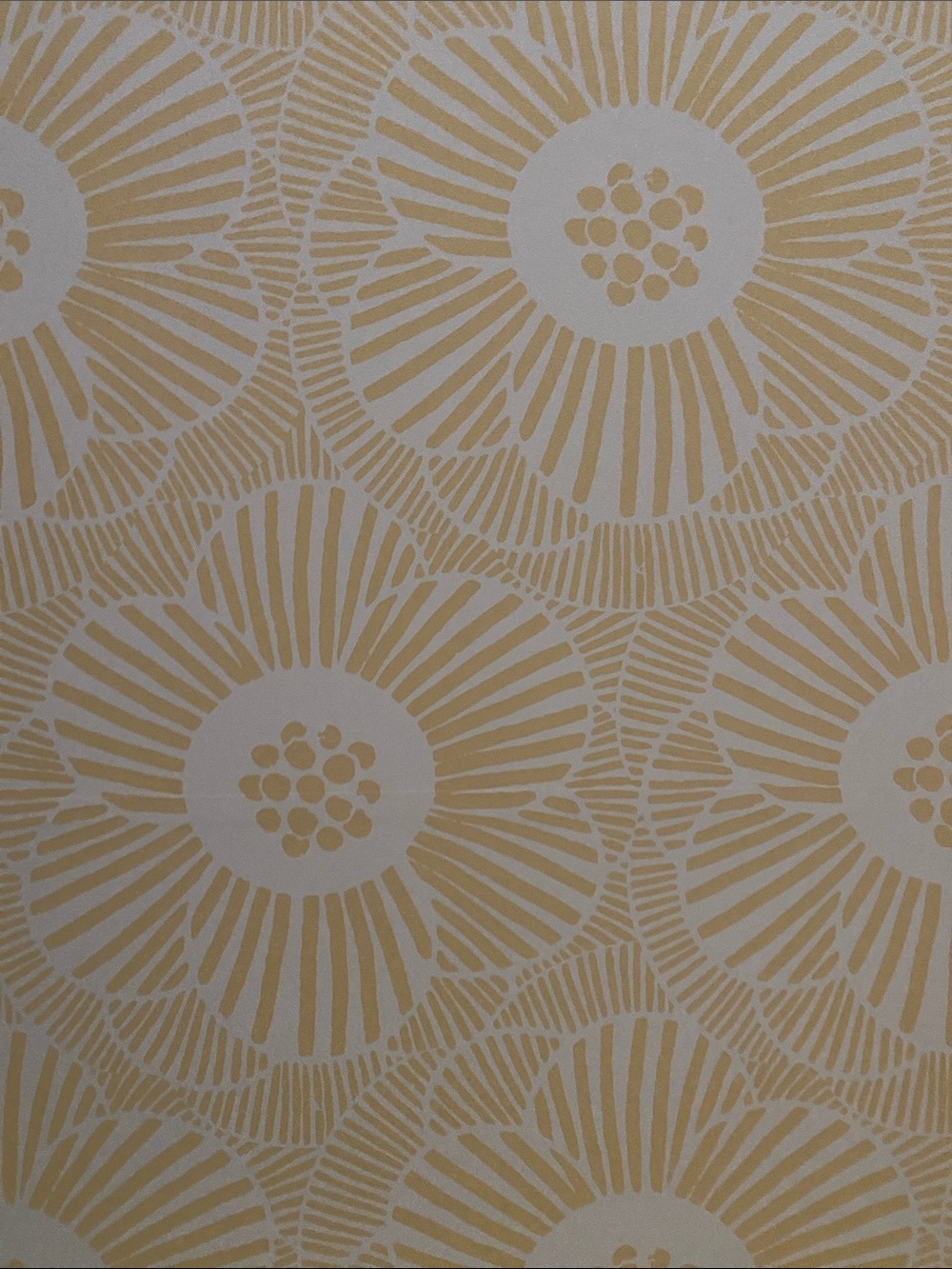 Yellow flowered Spoonflower peel & stick wallpaper